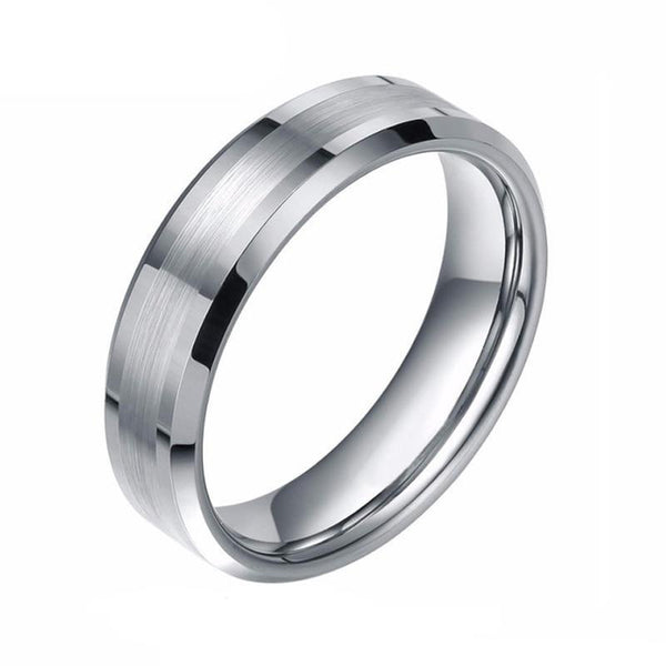 mens promise rings - silver tungsten male rings