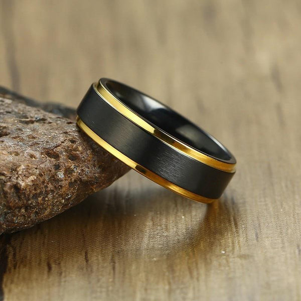 personalized black mens ring gift for him