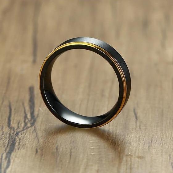 custom black mens ring gift for him