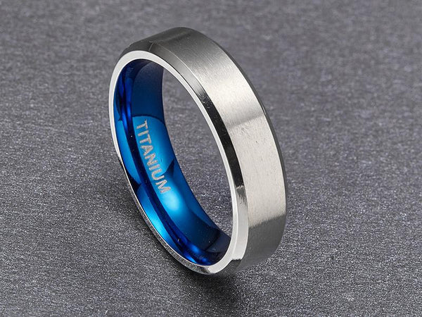 mens promise rings - silver blue personalized custom ring gift