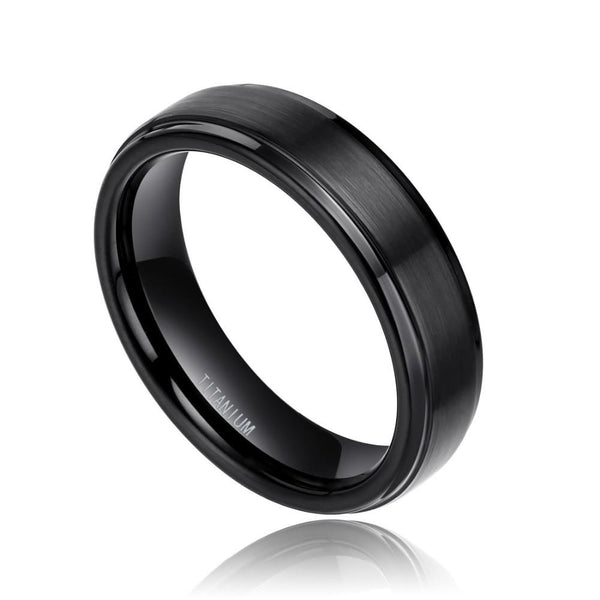 Black mens ring - personalized mens ring