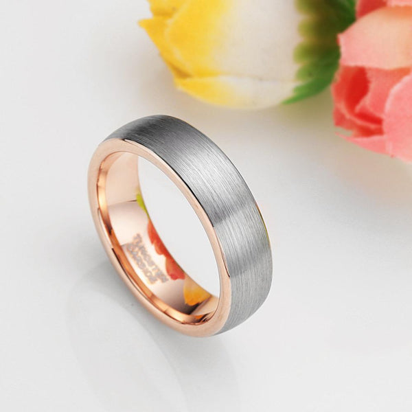 Mens promise rings - rose gold silver personalized male rings