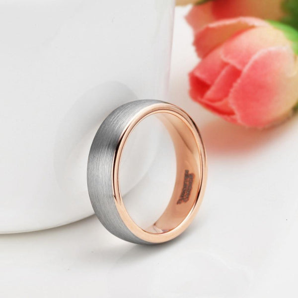 Mens promise rings - rose gold silver personalized male rings