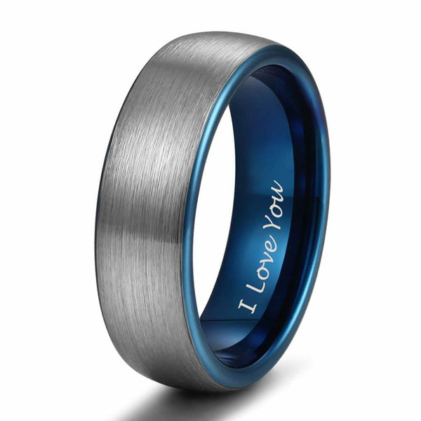 mens promise ring - I love you engraved male ring