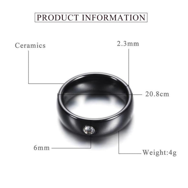 Hypoallergenic rings - black and white ceramic rings