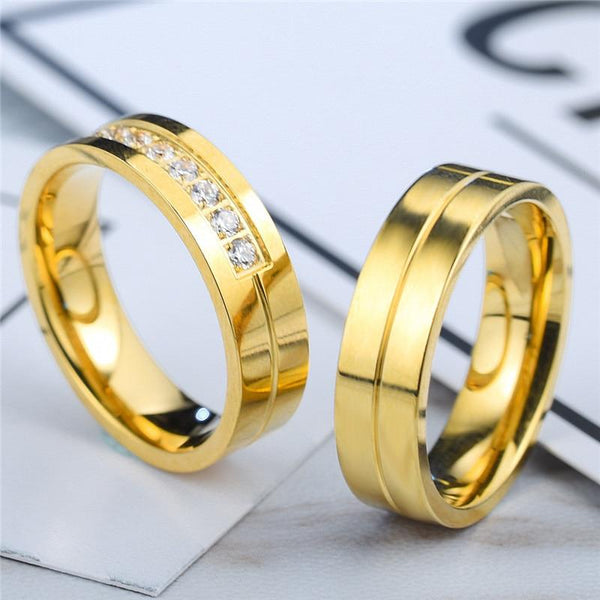 6mm/8mm Romantic Stainless Steel Couple Rings (2 colors)