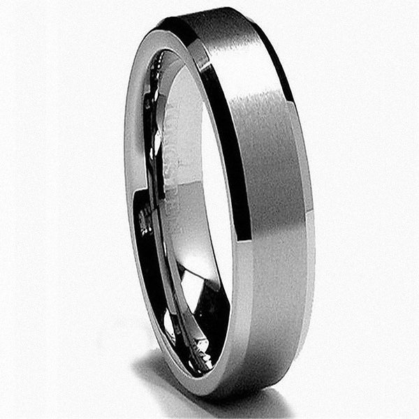 Mens promise rings - personalized silver tungsten male band