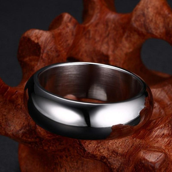 Rings for him - Personalized silver stainless steel mens ring