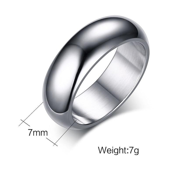 Rings for him - Personalized silver stainless steel mens ring