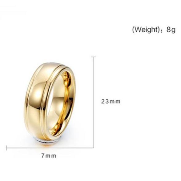 Rings for him - Personalized gold color tungsten mens ring