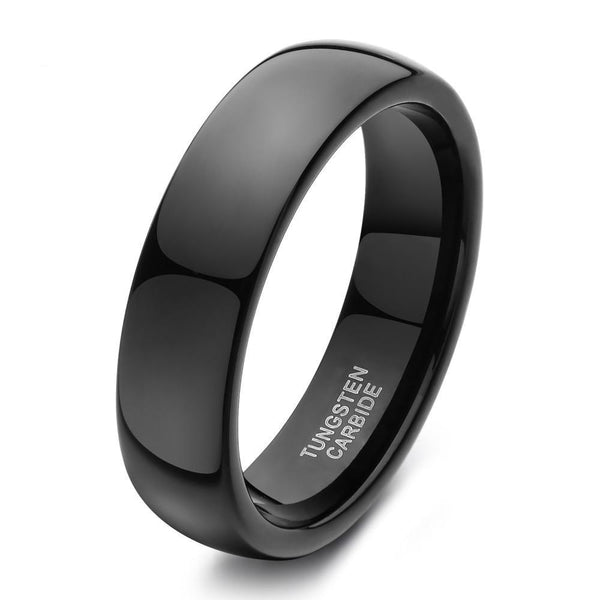 Personalized black tungsten mens rings