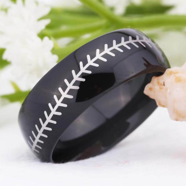 Baseball Fans Sports Tungsten Mens Ring