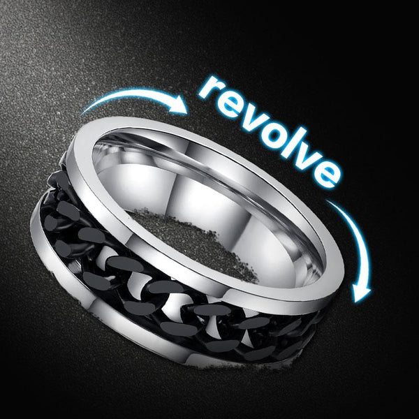 Stainless Steel Rotatable Spinner Mens Rings