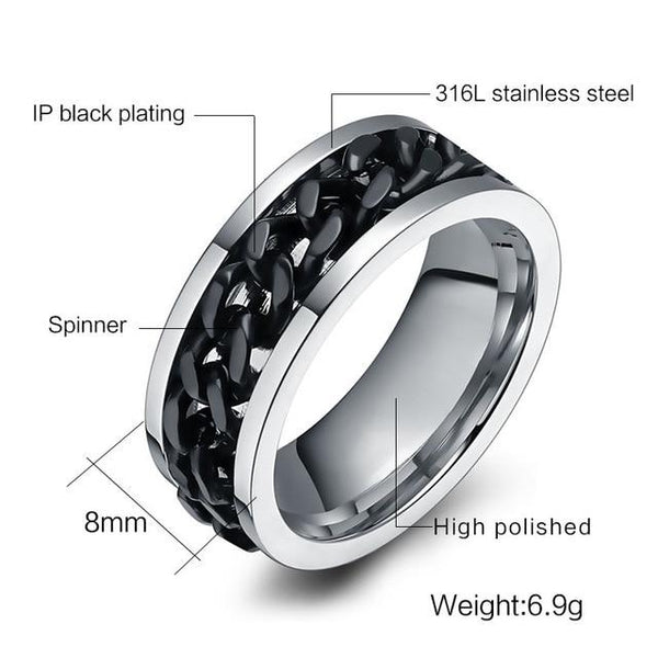 Rotatable Spinner Mens Rings