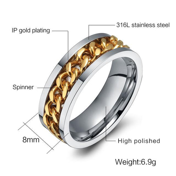 Rotatable Spinner Mens Rings