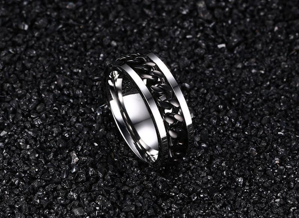 Worry Stress Relief Rotatable Spinner Mens Rings