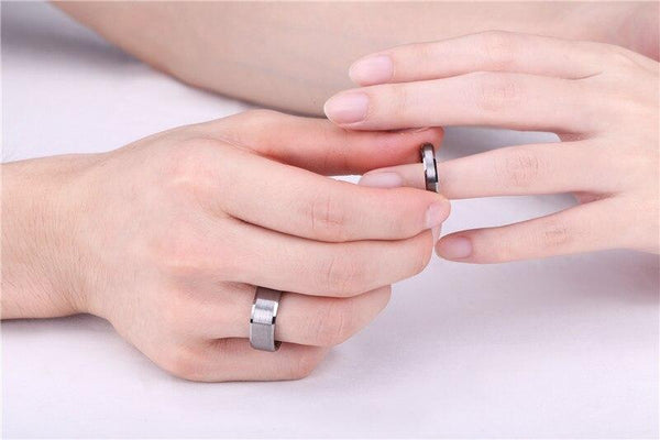 Rings for him - brushed silver Tungsten mens ring