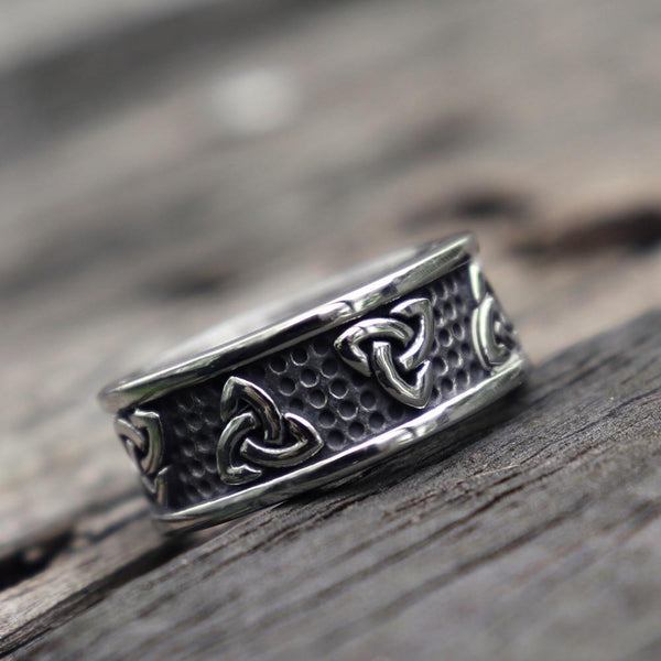 Celtic Trinity Knot Stainless Steel Silver Ring