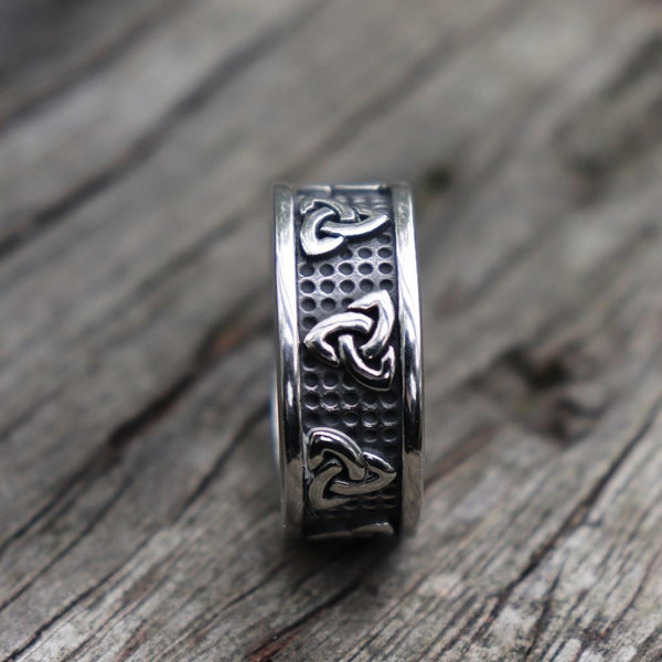 Celtic Trinity Knot Stainless Steel Silver Ring