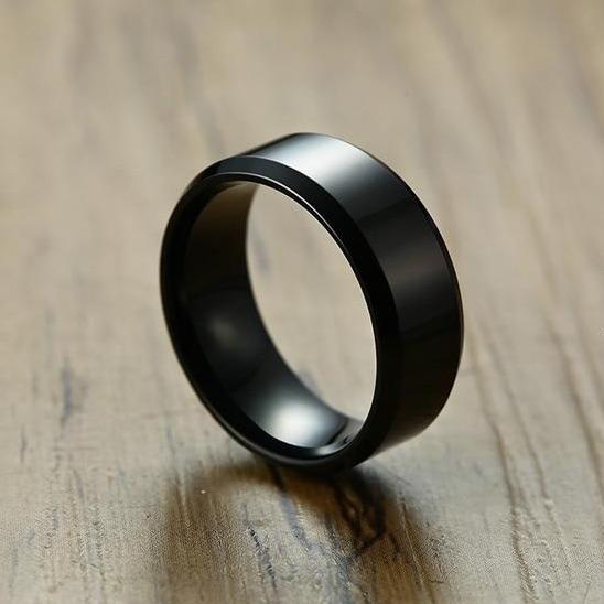 rings for him - Chinese dragon black mens ring