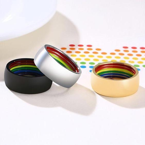 LGBT gay pride mens rings