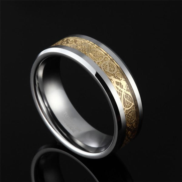 rings for him - gold and silver Tungsten mens ring