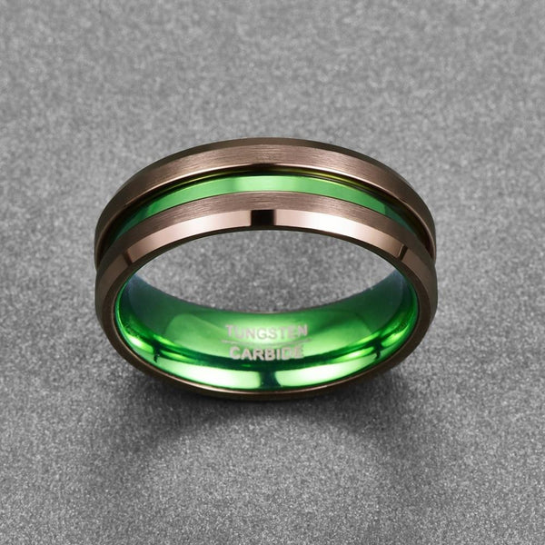 8mm Irish Green Tungsten Men's Ring