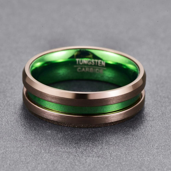 8mm Irish Green Tungsten Men's Ring