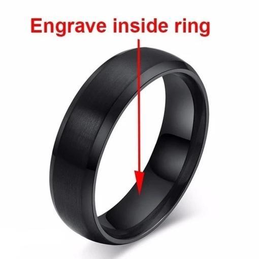 Personalized custom engraving black mens ring