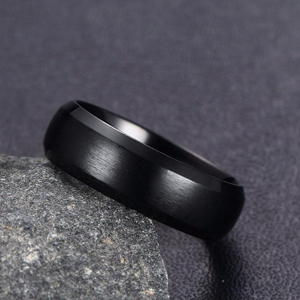 Personalized custom engraving black mens ring