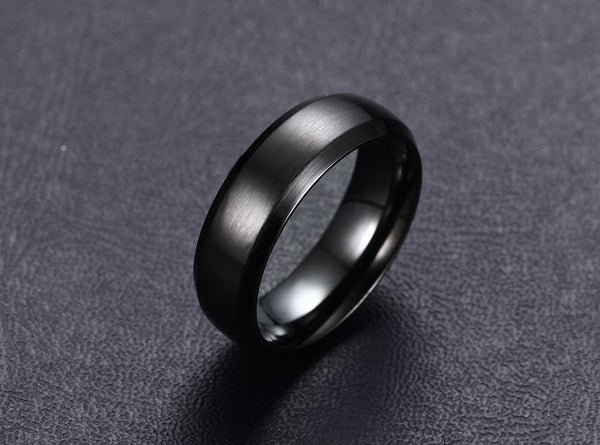 Personalized custom engraving black mens ring