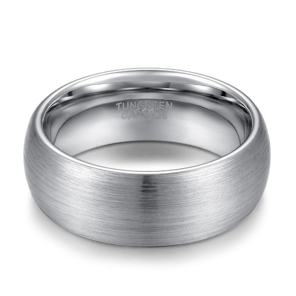 Personalized silver Tungsten mens ring