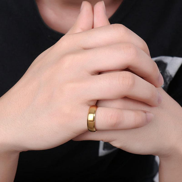 Personalized gold Titanium mens ring