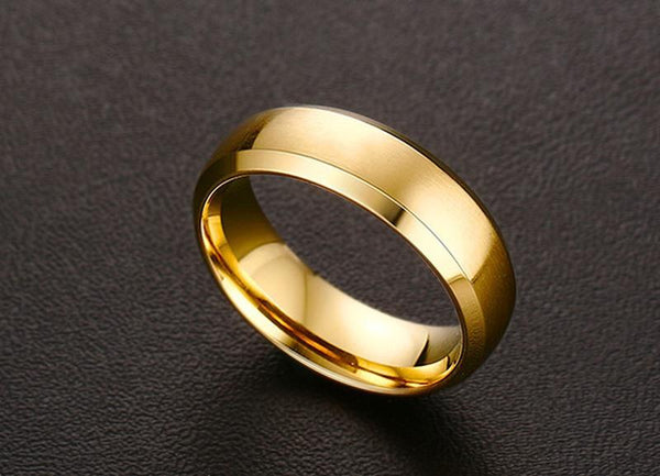 Personalized gold Titanium mens ring