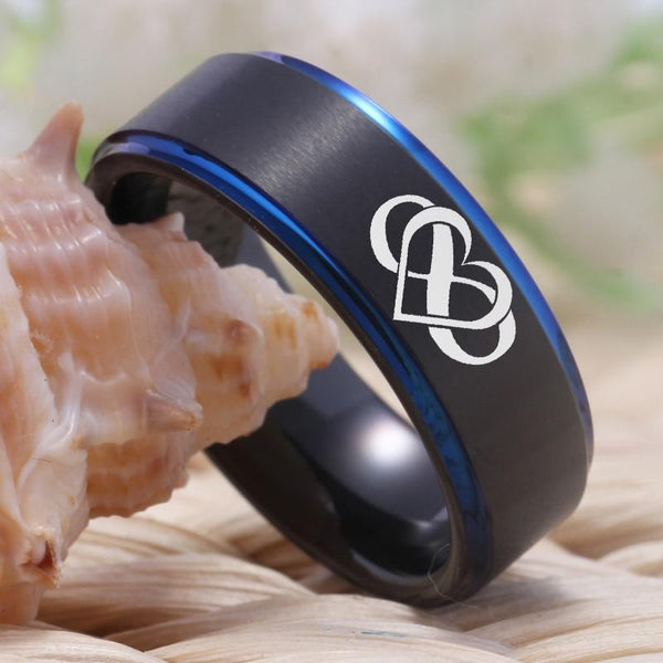 Infinity Heart Tungsten Couples Rings