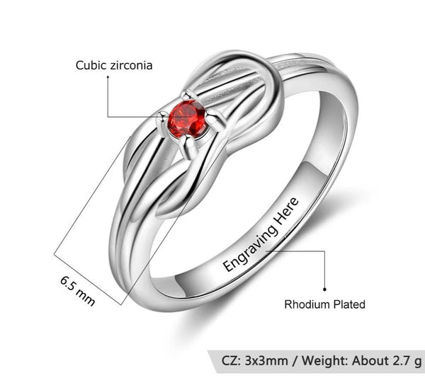 Celtic knot birthstone ring for women