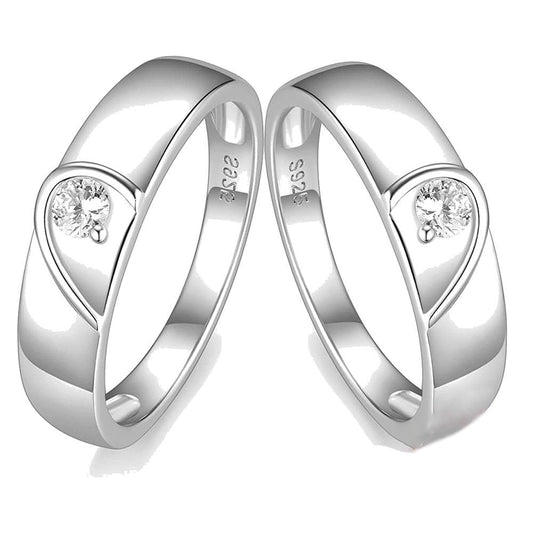 Simple Zircon & Inlaid Clear Zircons 925 Sterling Silver Women's Rings (2  Colors)