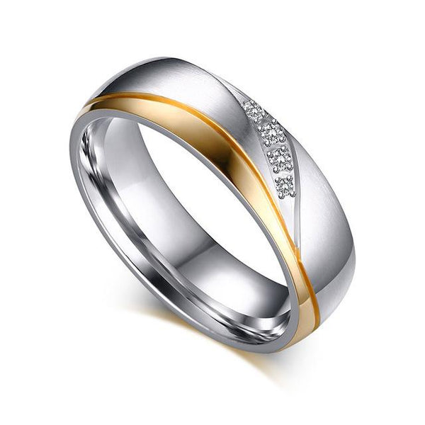 Matching Rings Yellow Gold Plated Couple Rings CZ Wedding Ring Sets for Him  and Her - Walmart.com