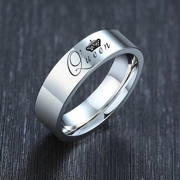 Queen crown silver womens ring