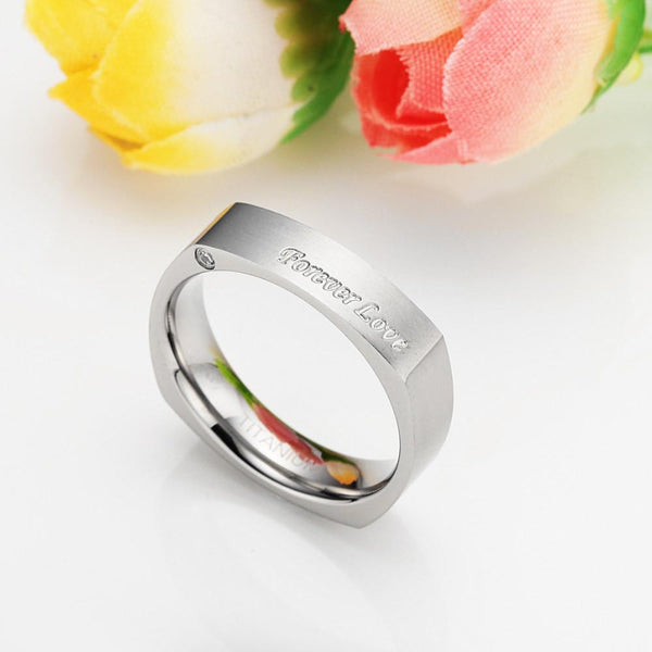Mens promise rings - engraved titanium mens ring
