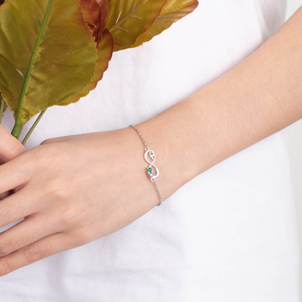 Infinity personalized birthstones womens bracelet