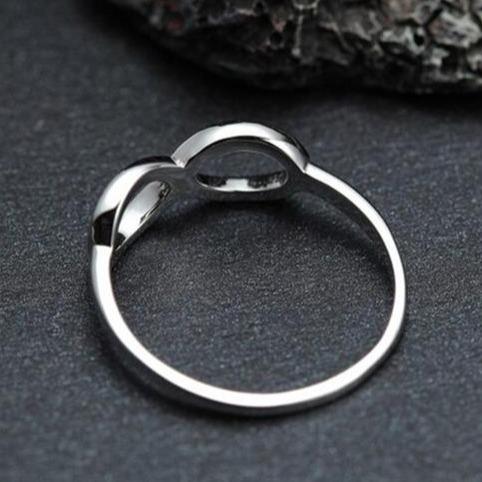 Infinity knot sterling silver womens ring