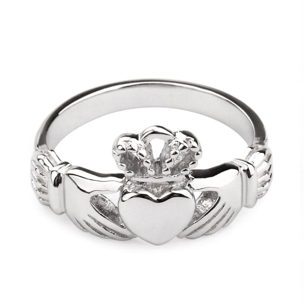 Irish sterling silver womens Claddagh ring