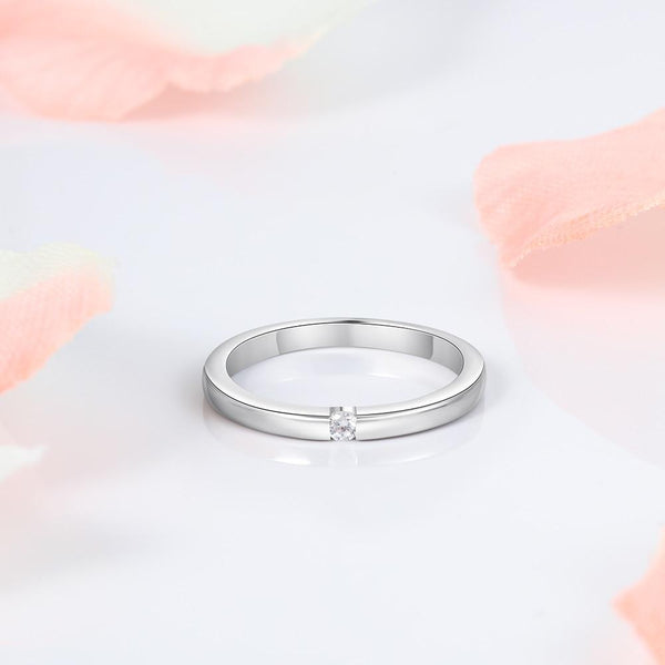 Simple minimalist sterling silver womens ring