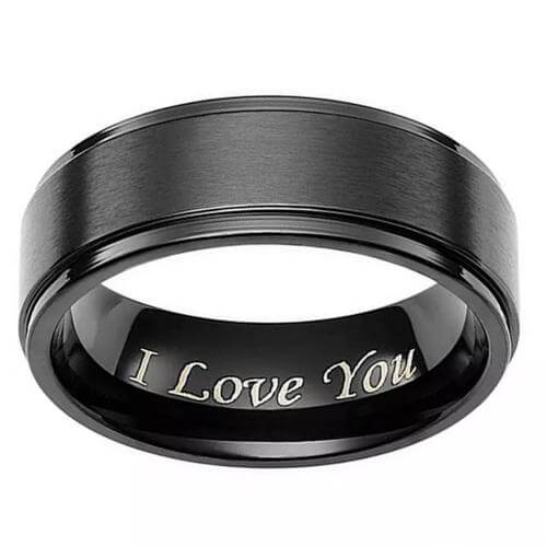 black titanium mens ring