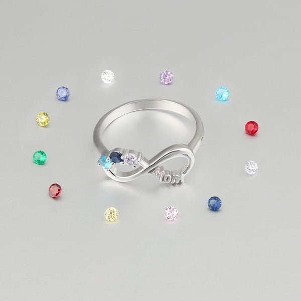 Mothers birthstone ring gift for her