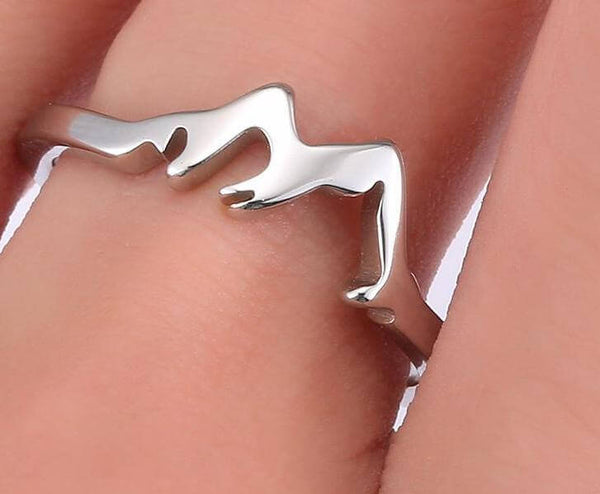 mountain peaks womens silver ring