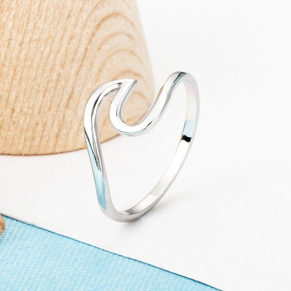 Wave ring - Ocean beach wave sterling silver ring