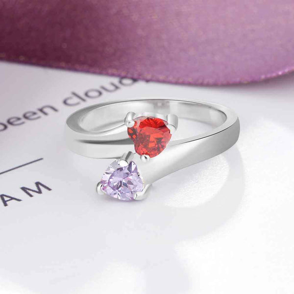 Personalized birthstones and engraving womens ring