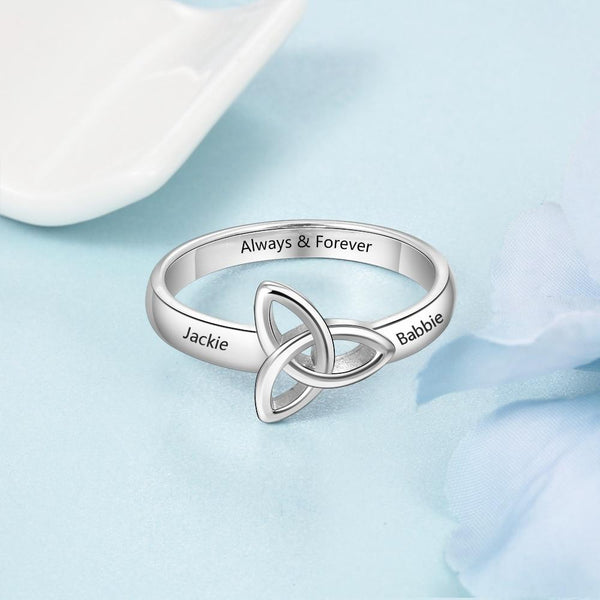 Celtic trinity knot personalized womens ring